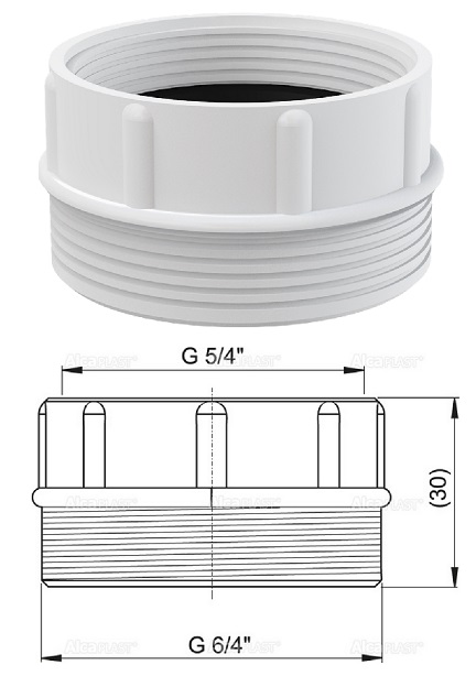�������� ���������� ��������/���������� ������ 6/4"x5/4" AlcaPLAST �� �������� �����������