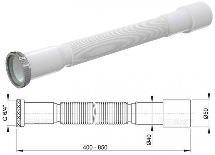 �������� ������ ����� (�����) 6/4"x40/50 � ������������� ������ flexi+ AlcaPLAST �� �������� �����������