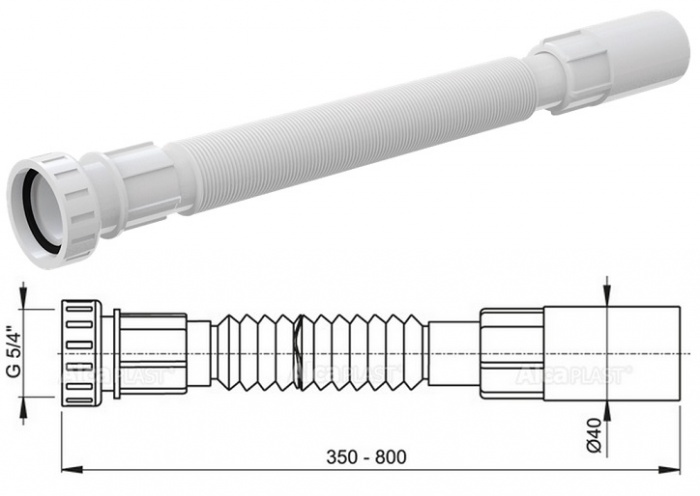 �������� ������ ����� (�����) 5/4"x40 AlcaPLAST �� �������� �����������